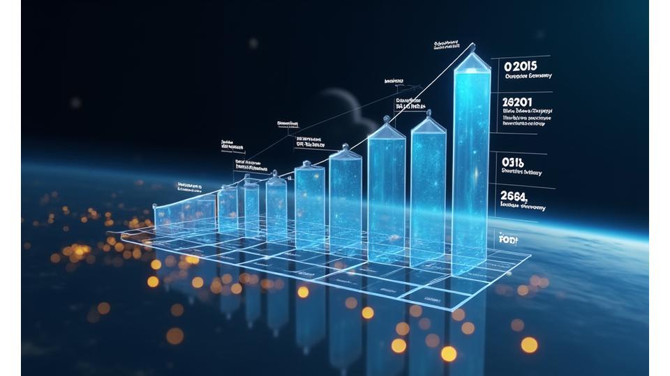 An interactive trend dashboard showing growth projections for the space economy, identifying emerging sectors like asteroid mining and orbital manufacturing, with filters for regulatory changes.