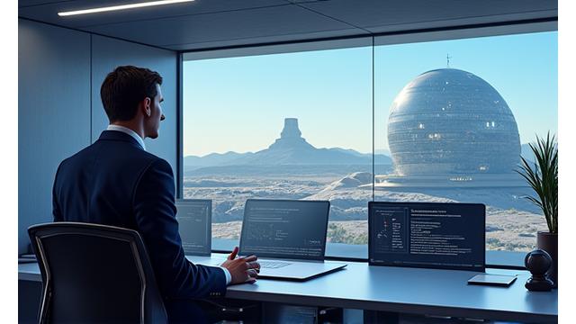 Video testimonial from Lunar Industries CFO against a lunar base backdrop