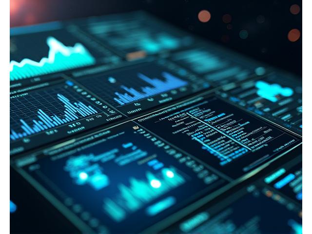 A futuristic dashboard displaying complex risk analytics, heatmaps of market volatility in space sectors, and real-time alerts for space-related events, against a starry background.