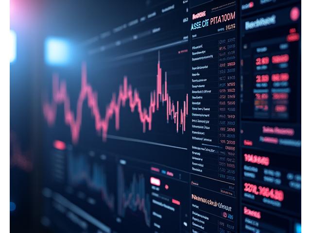 A sleek, dark-themed trading interface displaying real-time charts and order books for synthetic asteroid platinum, with a starfield in the background.