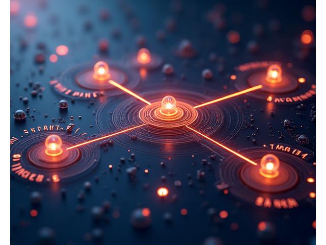 Conceptual process flow diagram illustrating AI algorithms analyzing celestial mechanics and space mission data to trigger automated smart contract executions for yield optimization and cross-chain arbitrage. Holographic data streams and constellations symbolize complex calculations.